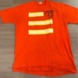Gildan Orange Safety T-Shirt with Hi-Vis Stripes